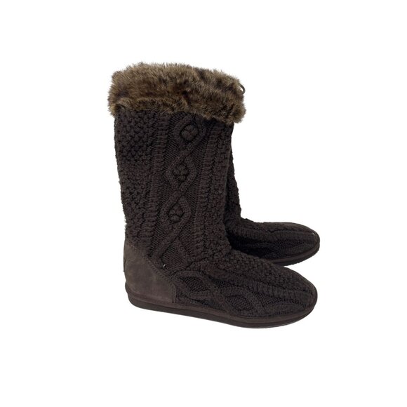 L.L. Bean Womens Cable Knit Faux Fur Lined Slipper Boots Size‎ 11M - Picture 3 of 7